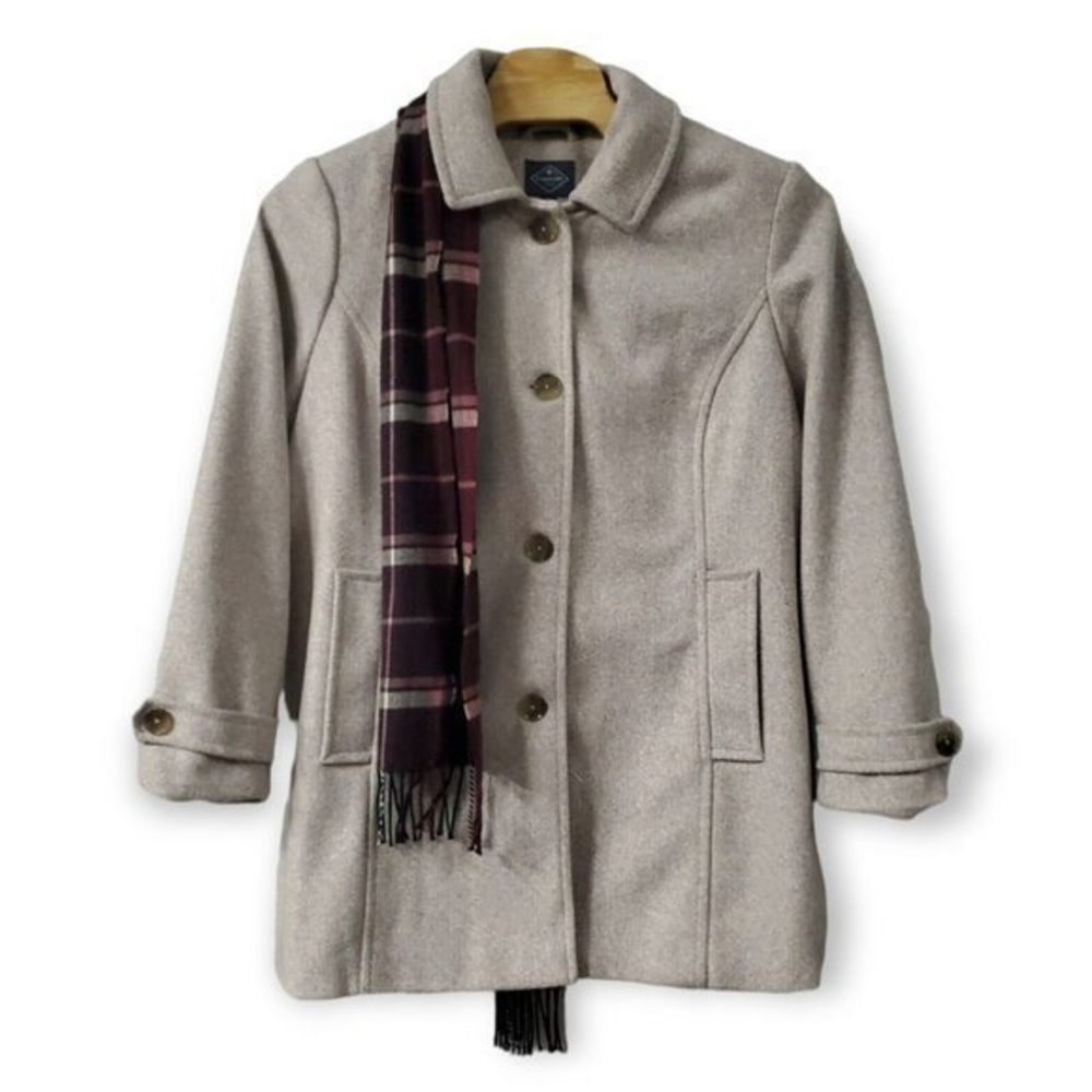 St. Johns Bay Heavy Duty Wool Winter Jacket And Scarf‎ Sz 2X